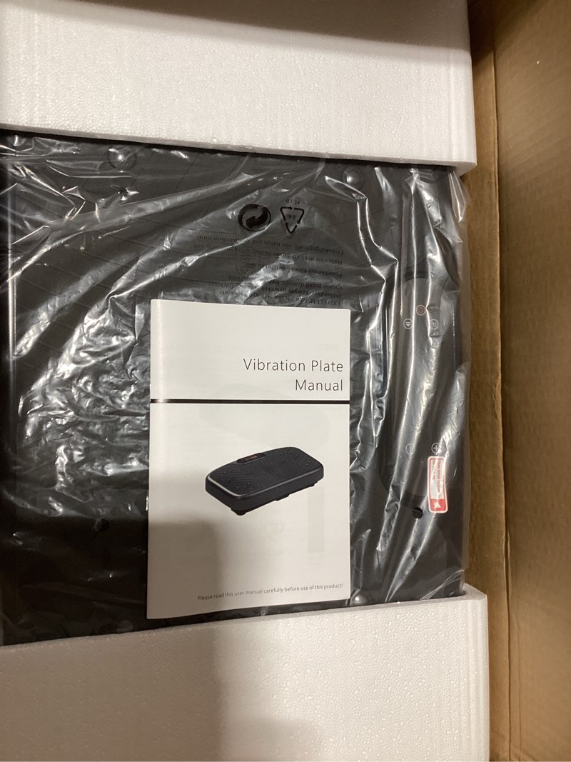 Condition photo showing As Is for MERACH Vibration Plate Exercise Machine, Vibration Plate 440 Lbs Capacity, Bluetooth and Silicone Pedal, Stimulate Deep Fat, Vibration Plate for Lymphatic Drainage, Vibrating for Weight Loss Black
