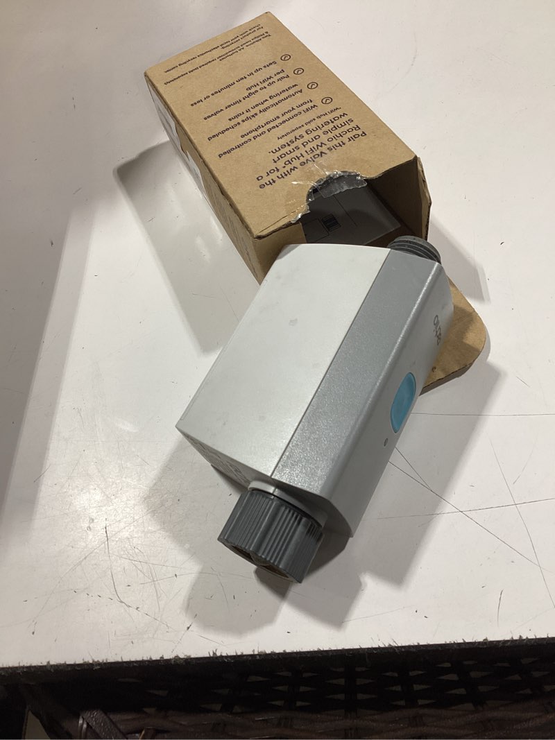 Condition photo showing As Is for rachio smart hose timer (1 valve only) – app-controlled outdoor faucet timer, quick install & scheduling, expandable system - requires wifi hub smart hose timer (1 valve, no wifi hub)