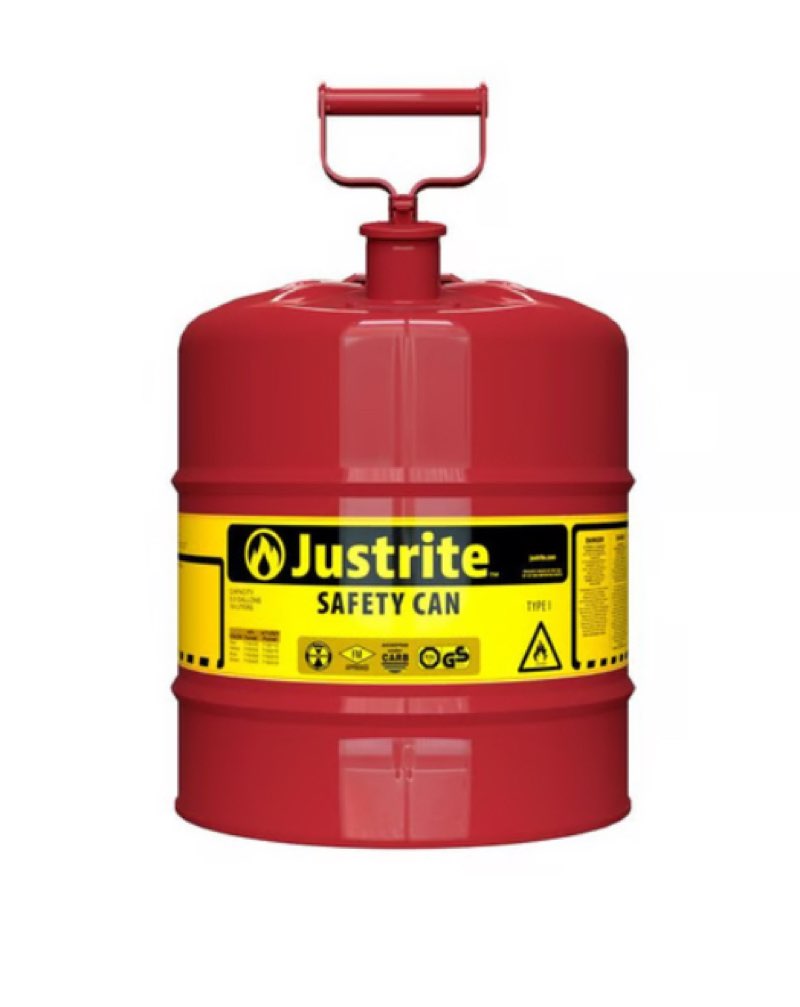 5 gallon steel safety can for flammables, type i, flame arrester, red - 7150100