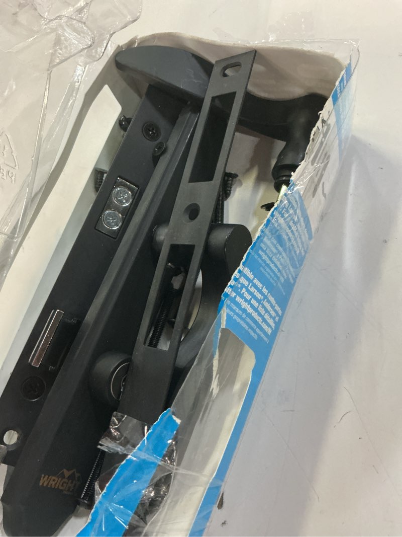 Condition photo showing As Is for wright products serenade mortise keyed lever mount latch with deadbolt for screen and storm doors, matte black