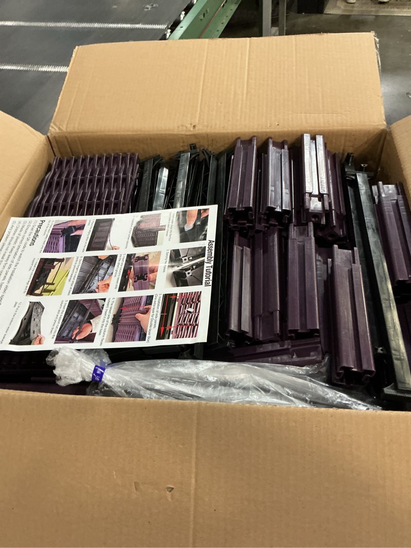 Condition photo showing Good Condition for raised garden bed with reinforcement rods elevated planter boxes for outdoor plants with drainage holes for flowers vegetables herbs patio backyard deck balcony, purple 47.2x15.7x19.3 in purple double-layer (47.2x15.7x19.3 in)