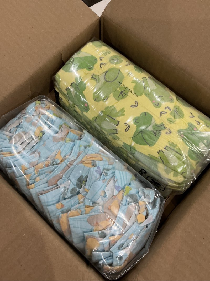 Condition photo showing New/Like New for the honest company clean conscious diapers®, up to 100% leak protection, designed to protect delicate skin, hypoallergenic + fragrance-free, ur ribbiting + waddle it be, club box, size 5, 44 count size 5 (44 count) ur ribbiting + waddle it be