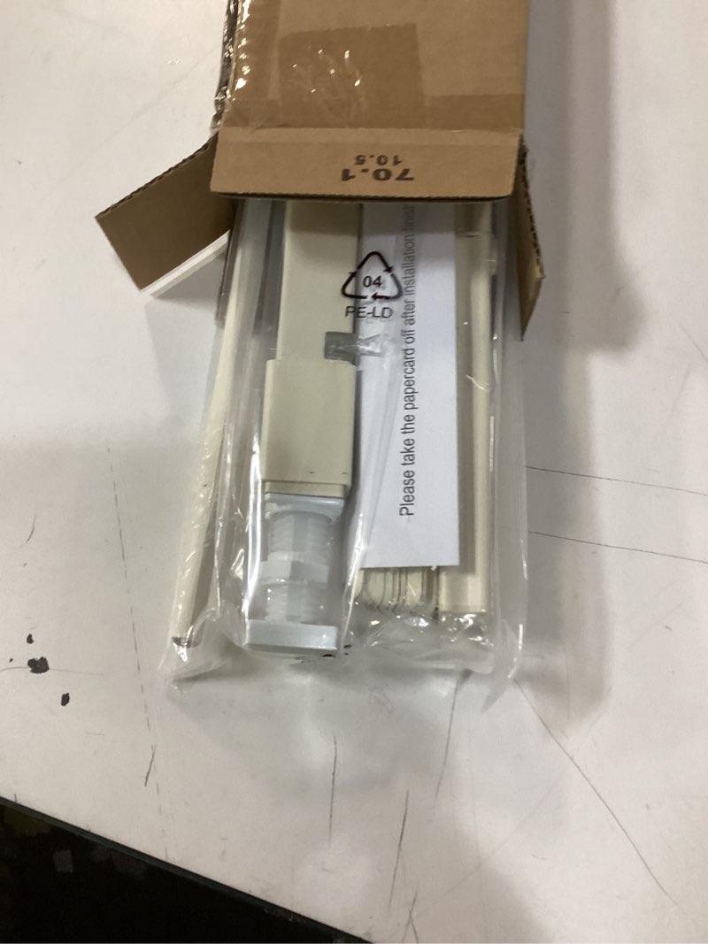 Condition photo showing As Is for LazBlinds No Tools No Drill 1" Vinyl Mini Blinds, Cordless Blinds for Windows, Light Filtering Horizontal Window Blinds & Shades, 28" W x 48" H, Cream Cordless-cream 28" W x 48" H