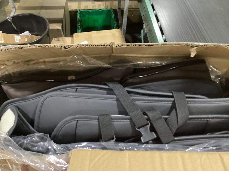 Condition photo showing Good Condition for car pass faux leather car seat covers front seats only, 3d foam support car seat covers, universal fit for trucks vans suvs sedans automotive comfortable, airbag compatible 2 pieces front solid black black front