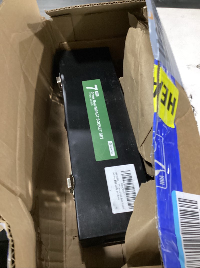 Condition photo showing New/Like New for 1/2" Drive Crank Bolt Socket Set, 7Pcs, 17/19/21/22/24/27mm, 3/4"-1/2" Adapter, Harmonic Balancer Socket Set, 6-Point Deep Impack Socket, 3 Times Momentum Power of Crank Bolt Removal Tool Metric 7Pcs