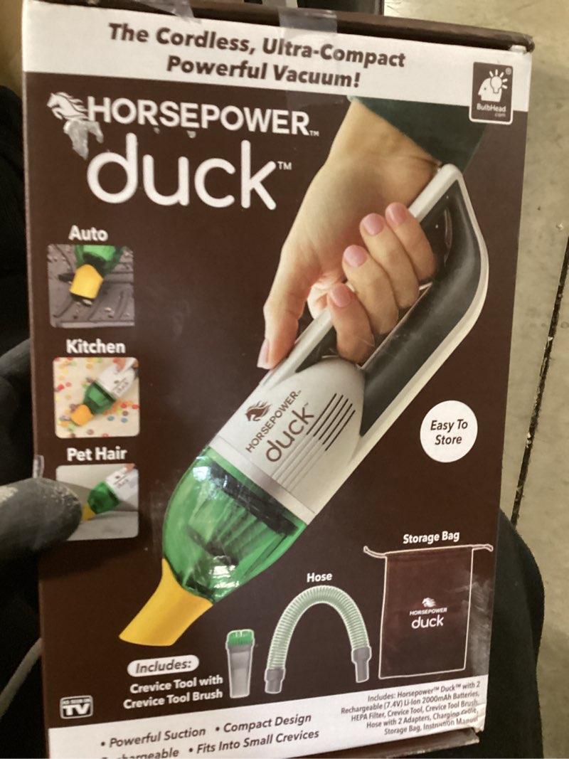 6080995 duck bagless cordless filter bag compact vacuum, white