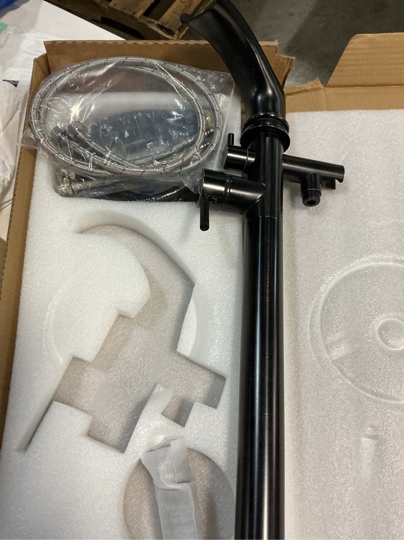 Condition photo showing Good Condition for senlesen freestanding bathtub shower mixer taps floor mounted single handle clawfoot tub filler shower faucets with hand sprayer oil rubbed bronze