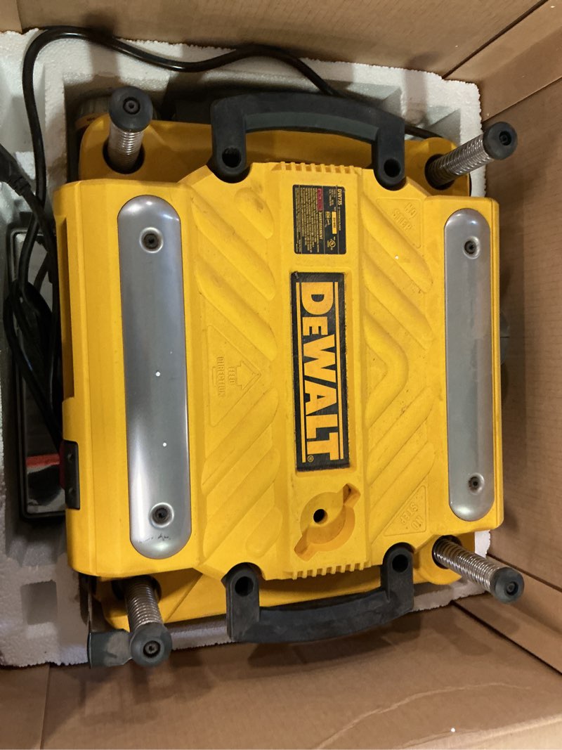 Condition photo showing As Is for DEWALT 13-in W 15-Amp Benchtop Planer & Mobile Base