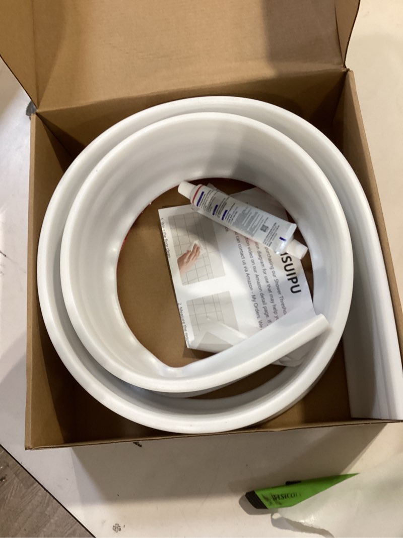 Condition photo showing Good Condition for 3.8'' high shower threshold water dam collapsible 70in shower water splash guard for shower water blocker for wet and dry separation bathroom and kitchen (70 inch)