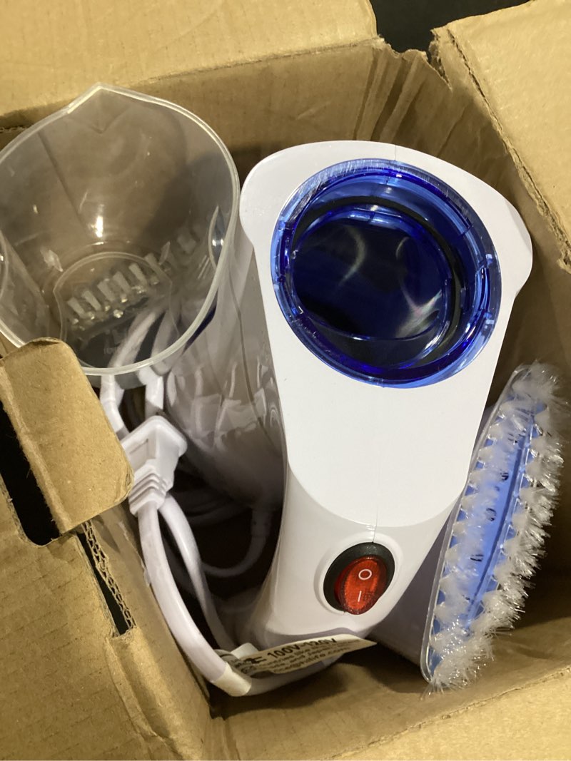Condition photo showing As Is for hilife steamer for clothes, portable handheld design, 240ml big capacity, 700w, strong penetrating steam, removes wrinkle, for home, office(only for 120v) (ocean blue)