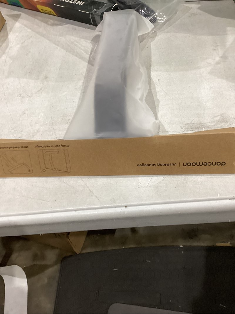 Condition photo showing New/Like New for dancemoon justhang shower squeegee for glass doors, all-one-piece silicone with built-in hook design for easy hanging, household window mirror squeegee for bathroom, glass, kitchen, tile wall, car classic black