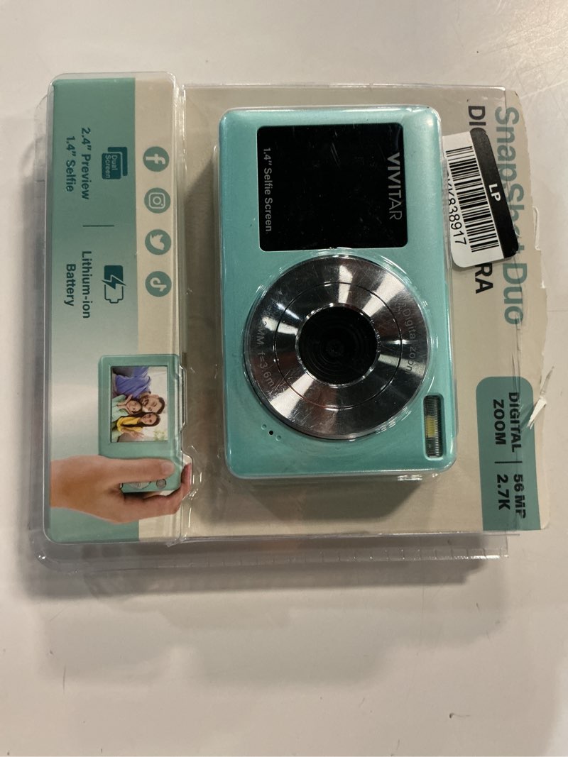 Condition photo showing As Is for vivitar snapshot duo digital camera - soft aqua