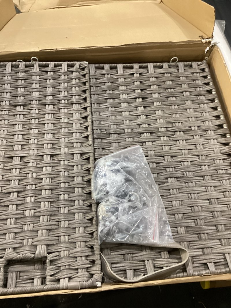 Condition photo showing New/Like New for SONGMICS Laundry Hamper with Lid, 37 Gallons (140 L), Rolling Laundry Basket with Wheels, 3-Section Synthetic Rattan, Removable Liner, Bedroom, 26 x 13 x 26 Inches, Gray ULCB363G01 140 L Gray