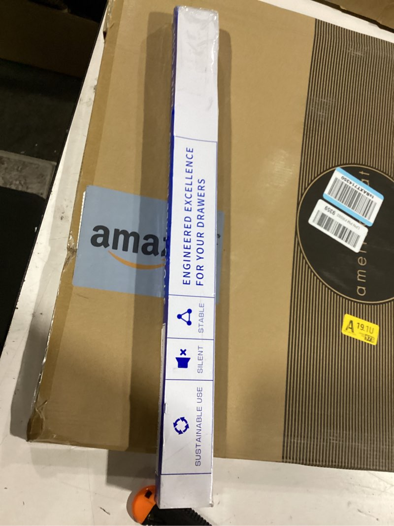 Condition photo showing New/Like New for lontan 1 pair 22 inch side mount soft close drawer slides 3 fold full extension drawer glides - 4502s3-22 heavy duty ball bearing cabinet rails with rear mounting brackets 100 lb capacity soft close-22inch 1 pair+ brackets
