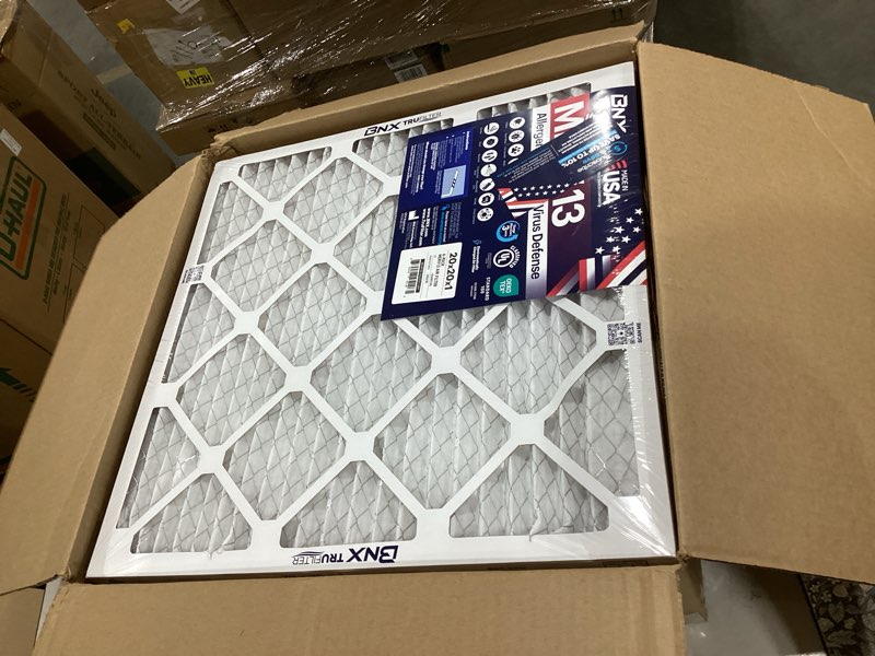 Condition photo showing New/Like New for bnx trufilter 20x20x1 air filter merv 13 (6-pack) - made in usa - electrostatic pleated air conditioner hvac ac furnace filters for allergies, pollen, mold, bacteria, smoke, allergen, mpr 1900 fpr 10 20x20x1 6-pack