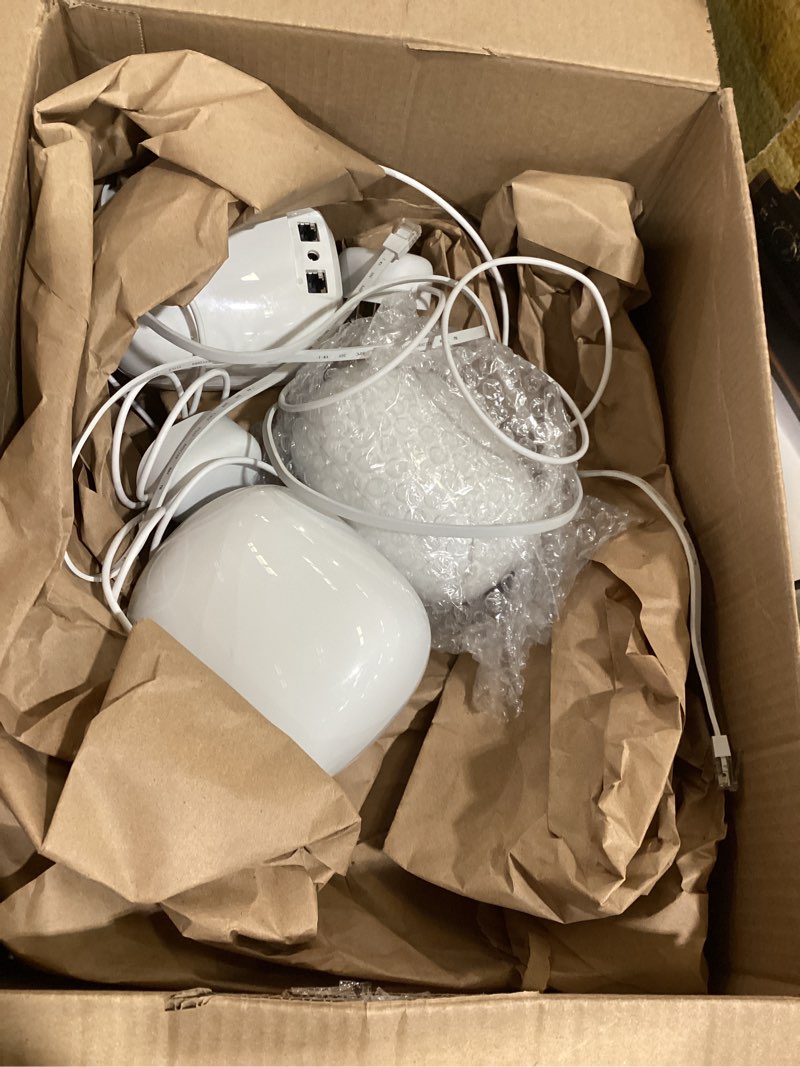 Condition photo showing As Is for google nest wifi pro - 6e - reliable home wi-fi system with fast speed and whole home coverage - mesh router - 3 pack - snow 3 pack snow