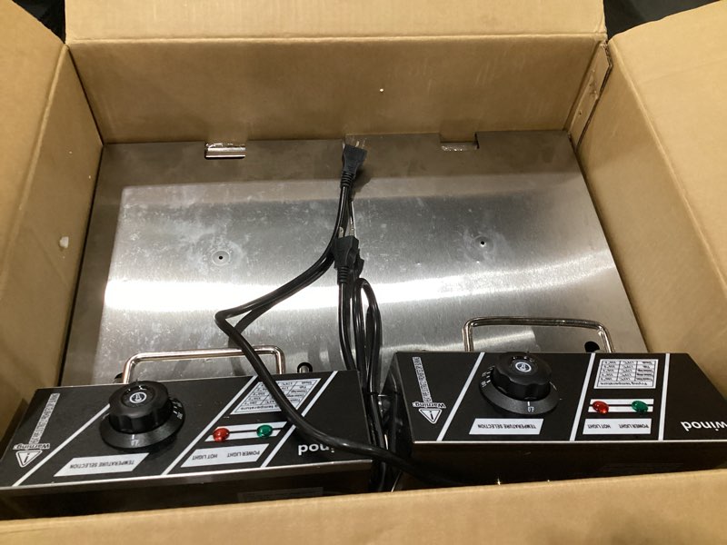 Condition photo showing As Is for Commercial Deep Fryer with Baskets, 3400W 12.7QT/12L Thickened Stainless Steel Countertop Electric Oil Fryer, Large Capacity with Temperature Control, silver 82