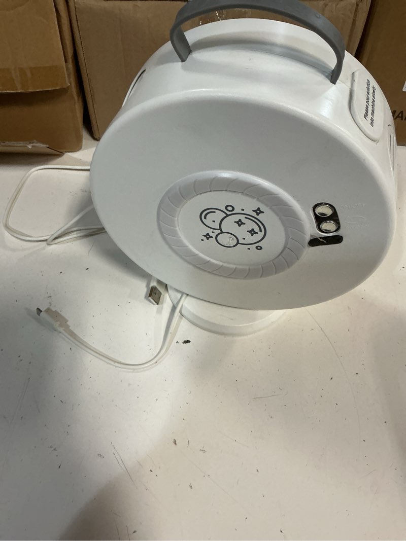 Condition photo showing Good Condition for bubble machine for kids and toddler, automatic bubble blower with rgb light | 90°/360° rotating bubble maker,4000+ bubbles/min,long lasting runtime,easy refill,portable handle,gift for boys and girls white light