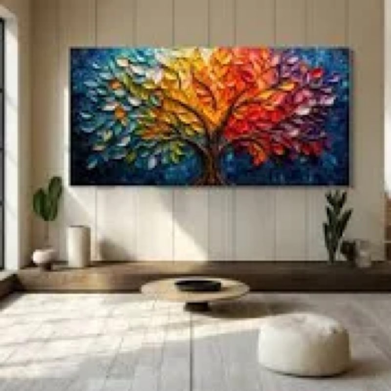 Canvas Wall Art Decor Tree of Life Wall Art Decor Large Wall Art Pictures for Living Room Colorful W
