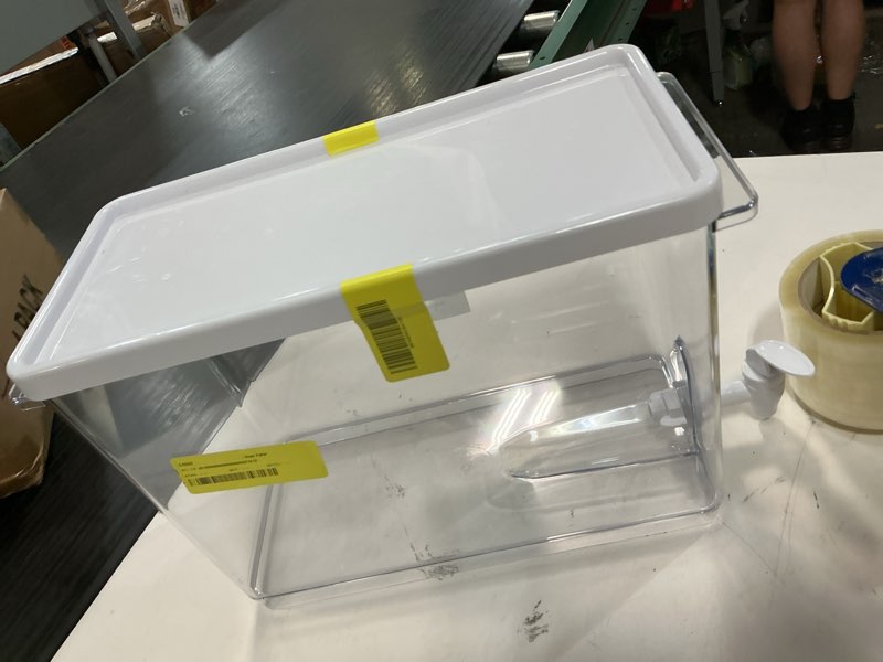 Condition photo showing Good Condition for mainstays 1.25 gallon drink dispenser, clear beverage container for chilled drinks, refrigerator storage