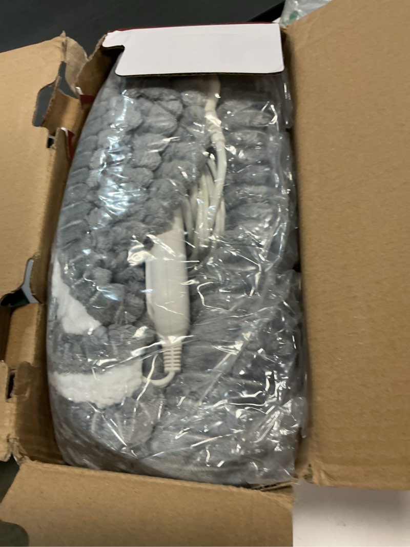 Condition photo showing New/Like New for Homemate Heated Blanket Electric Throw - 50"x60" Heating Blanket Throw 1/2/4/6/8 Hours Auto-Off 10 Heat Levels Over-Heat Protection Soft Flannel Sherpa Heater ETL Certification Light Grey (Striped) 50 Inch x 60 Inch