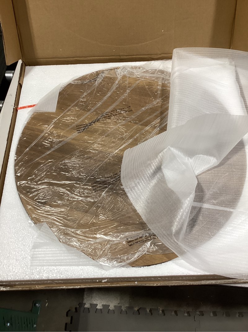 Condition photo showing Good Condition for Smuxee Nesting Coffee Table Set of 2, 23.6" Round Coffee Table Wood Grain Top with Adjustable Non-Slip Feet, Industrial End Table Side Tables for Living Room Bedroom Balcony Yard 23.6"W Oak