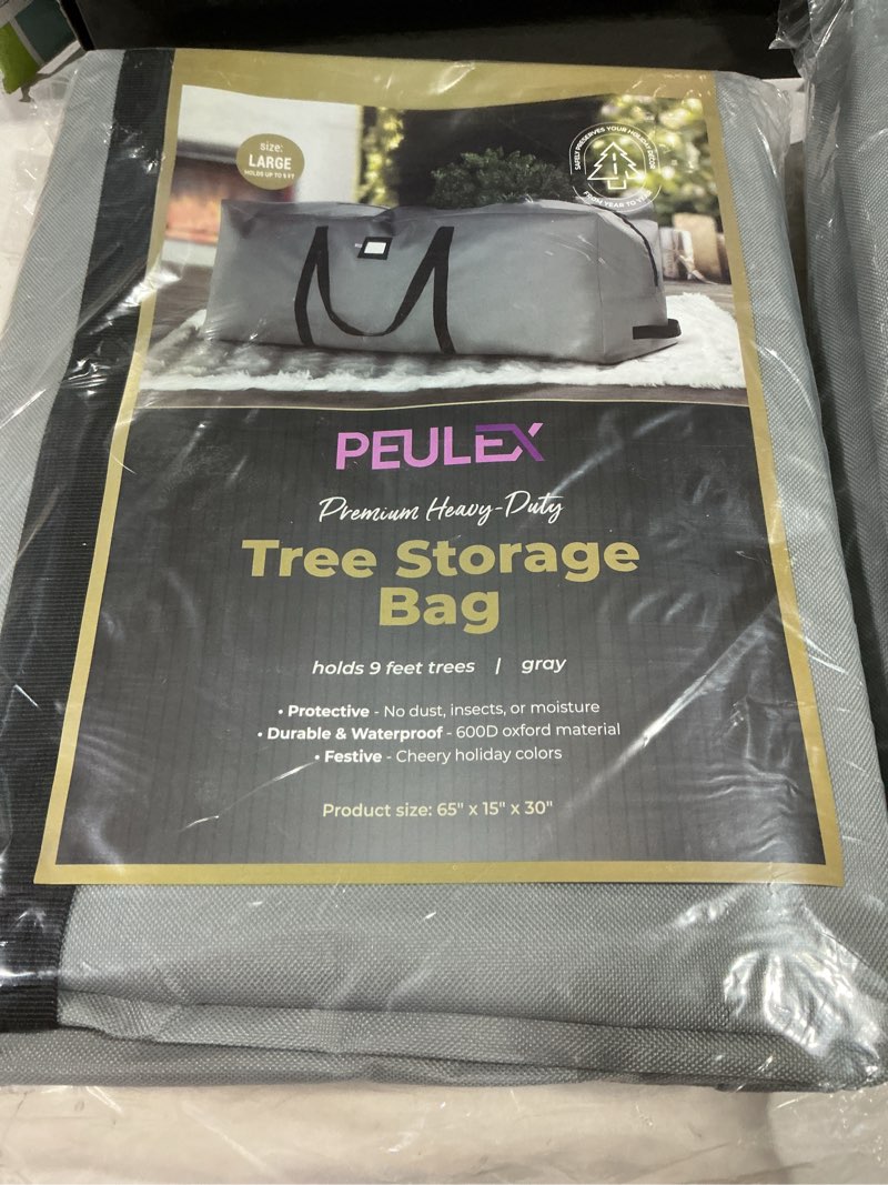 Condition photo showing New/Like New for 9 Foot Christmas Tree Storage Bag – Extra Large Christmas Tree Storage Container for Artificial Trees up to 9ft, Heavy-Duty 600D Oxford Fabric, Reinforced Handles, Durable Zippers, Gray Gray 600D Oxford