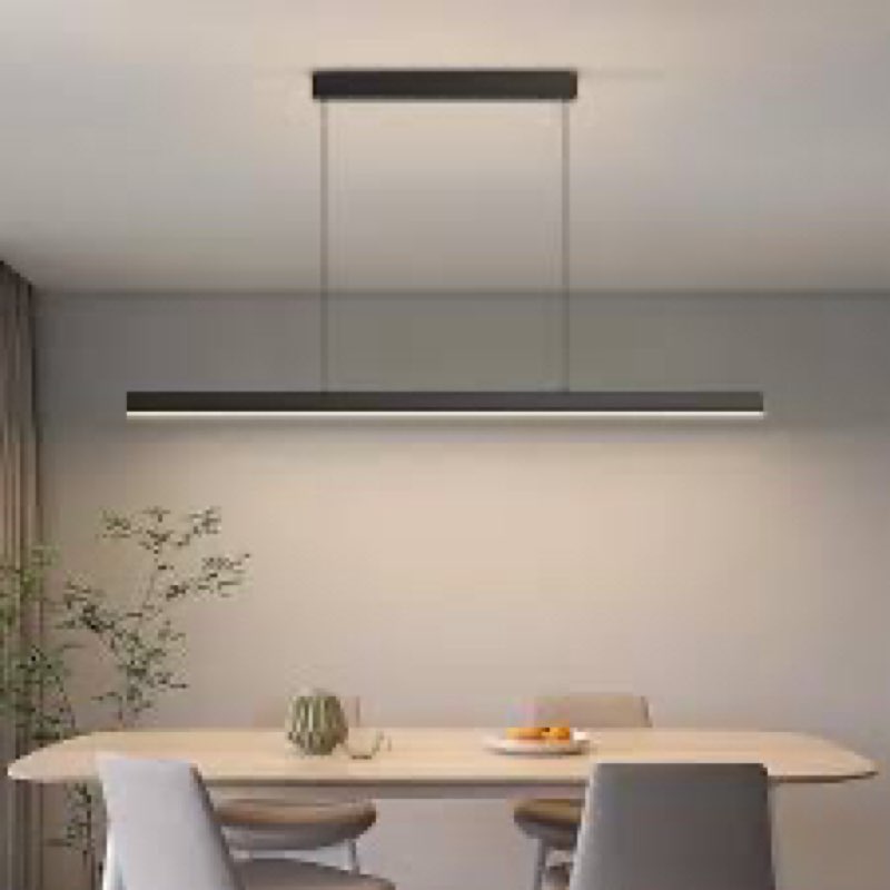 lannlker modern island lights, 57in led pendant light dimmable with remote control 3000k-6000k adjus