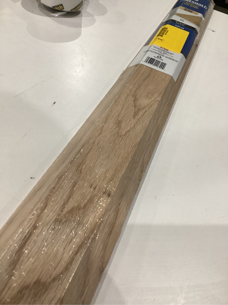 Condition photo showing Good Condition for m-d building products 11742 3-1/2 in. x 3/4 in. x 36 in. natural hardwood low-profile threshold for doorways 36 inch