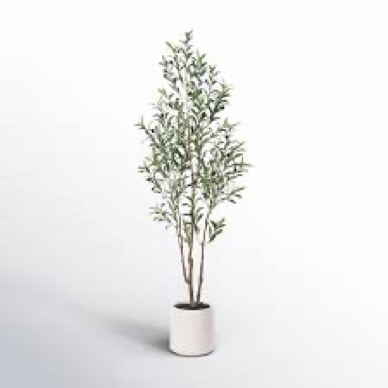 adcock faux olive tree in white planter, lifelike fake olive plant for indoor and outdoor decor incomplete 
