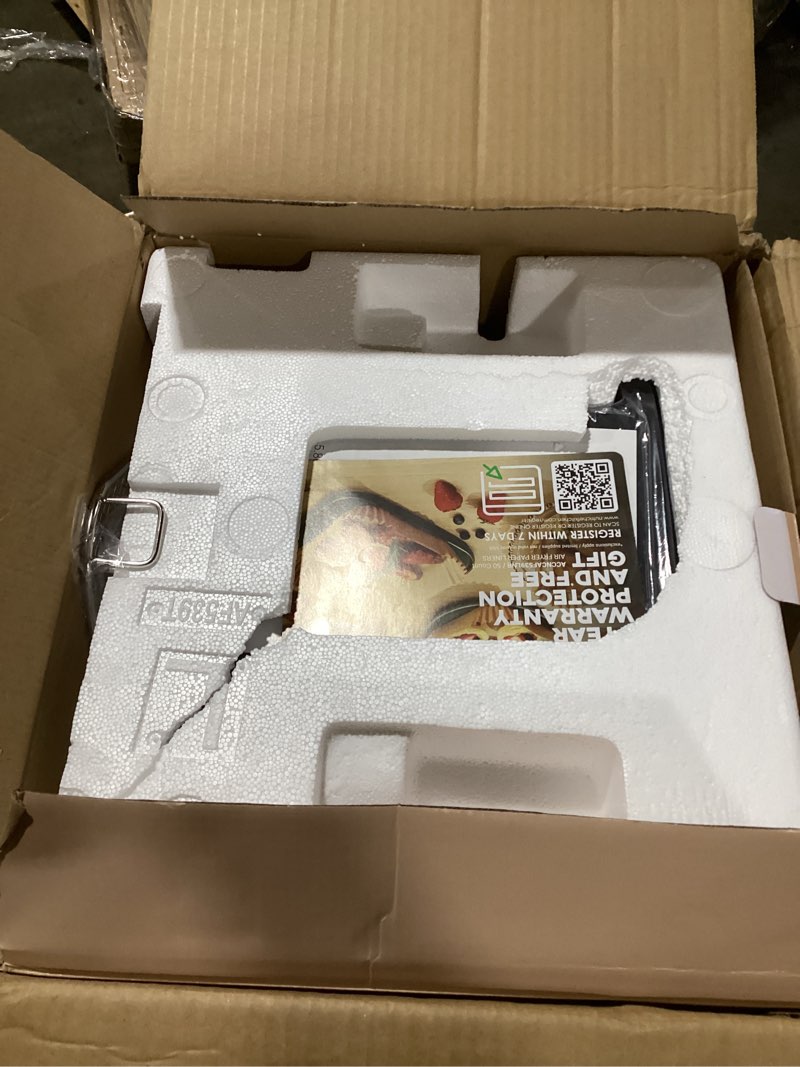 Condition photo showing Good Condition for Nutrichef 5.8 Quart Air Fryer | 8-1 Preset Cook Modes | Transparent Fry Bowl for Best Cooking Results | Cook Shrimp, Steak, Fries, Wings, Chicken & More | Precise Temperature Control & Time | Grey