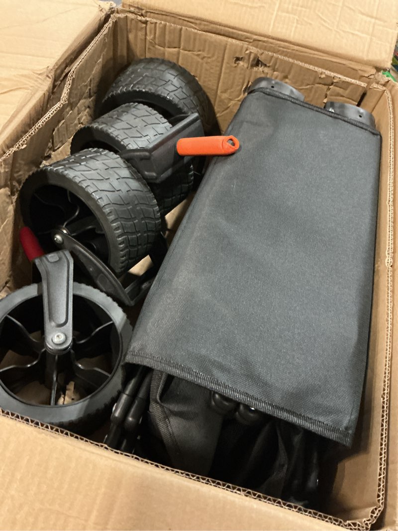 Condition photo showing Good Condition for Wagon Carts Foldable 420LBS Weight Capacity Collapsible Wagon with Big All-Terrain Wheels, Heavy Duty Beach Wagons Cart with Cup Holders for Camping, Garden, Sports, Grocery pcs