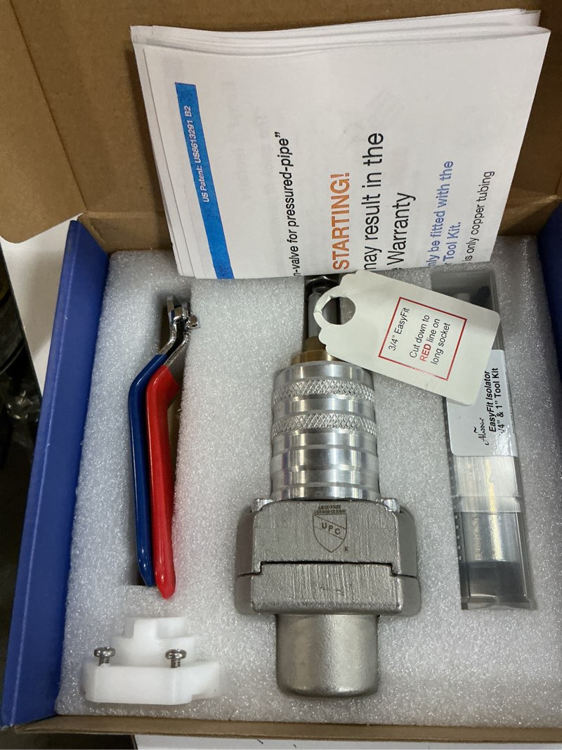 Condition photo showing New/Like New for 3/4" easyfit isolator valve, complete kit