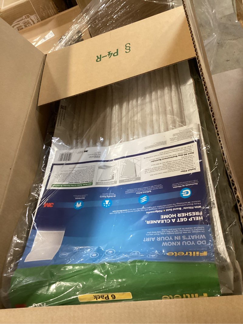 Condition photo showing As Is for filtrete 14x25x1 ac furnace air filter, mpr 700, merv 8, tough on pollen, easy on airflow, 3-month pleated 1-inch electrostatic air cleaning filter, 6-pack (actual size 13.81 x 24.81 x 0.81 in)