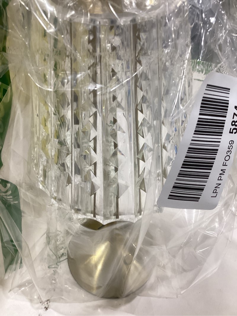 Condition photo showing As Is for Cordless Touch Table Lamp, 3500mAh LED Rechargeable Small Dask Lamp, 3 Colors Dimmable Battery Operated Crysta Lamp for Bedroom Restaurant Kitchen Home Decor, Gold Gold 1