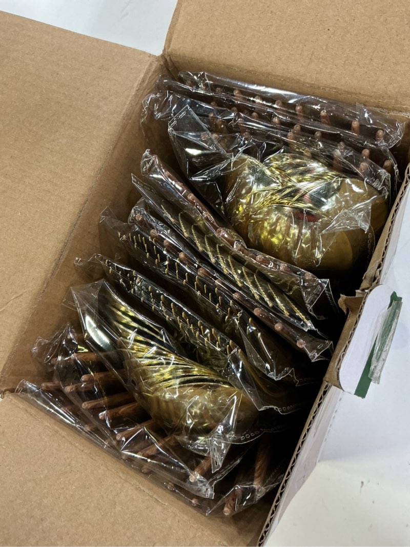 Condition photo showing New/Like New for lullaby 120pcs gold plastic silverware, gold disposable cutlery with wood grain handle include 40 forks, 40 spoons, 40 knives, elegant disposable silverware for wedding, party, gathering, daily use gold-120pcs