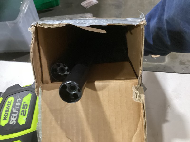 Condition photo showing New/Like New for ivilon window curtain rod end cap - 1 inch pole. 120 to 240 inch. black 120 to 240 in.