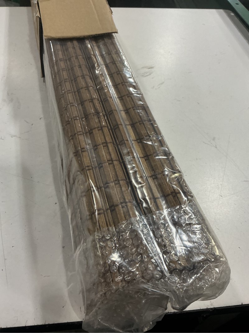 Condition photo showing New/Like New for Cordless Bamboo Roman Shades for Windows, Blinds Size (34 1/2" W × 64" H) Colour (Highfield Teak) Fits Windows (34 3/4" W × 64" H)