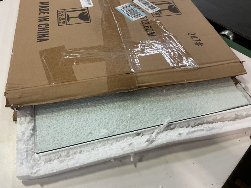 Condition photo showing Good Condition for landical 16" x 16" rectangle clear tempered glass table top 1/4" thick eased corners clear tempered top patio table replacement with 10 anti slip pads for kitchen coffee dining table 16" x 16" x 1/4"