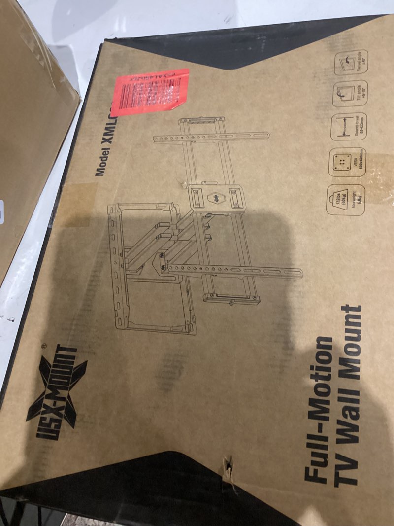 Condition photo showing As Is for USX Mount Full Motion TV Wall Mount for Most 42-90 inch Flat Screen/LED/4K, TV Mount Bracket Dual Swivel Articulating Tilt 6 Arms, Max 16" Wood Studs, VESA 600x400mm, Holds up to 132lbs
