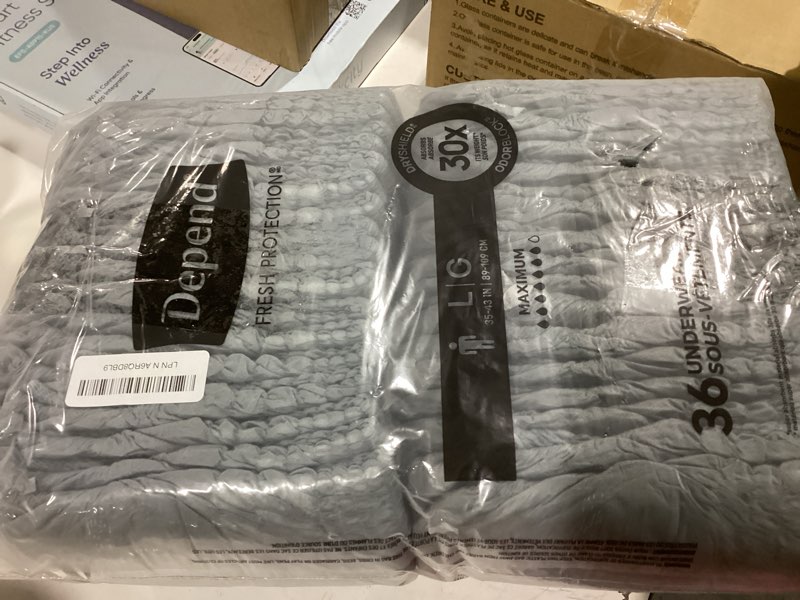 Condition photo showing Good Condition for Depend Fresh Protection Adult Diapers, Incontinence Underwear for Men, Disposable, Maximum, Large, Grey, 72 Count (2 Packs of 36), Packaging May Vary Large 72