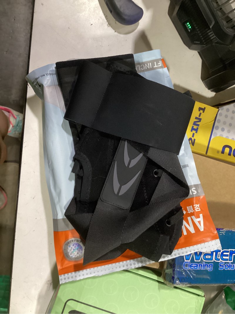 Condition photo showing As Is for slim-fit ankle brace for sprained ankle, quick lace up ankle support for women men with 2 auto-shaped pads, air fabric cool ankle stabilizer for injury recover, running,sports, m(12”-13”) black m(ankle size:12"-13")