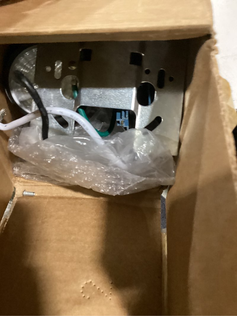 Condition photo showing As Is for Amped Collection 3-Light 48in Field Cuttable LED Track Lighting Kit with 3 LED 3000K Warm White Track Heads, 4ft Track, End Caps, Floating Feed in Black Finish Black 1-CCT Fixed 1-CCT Fixed 3000K Warm White LED