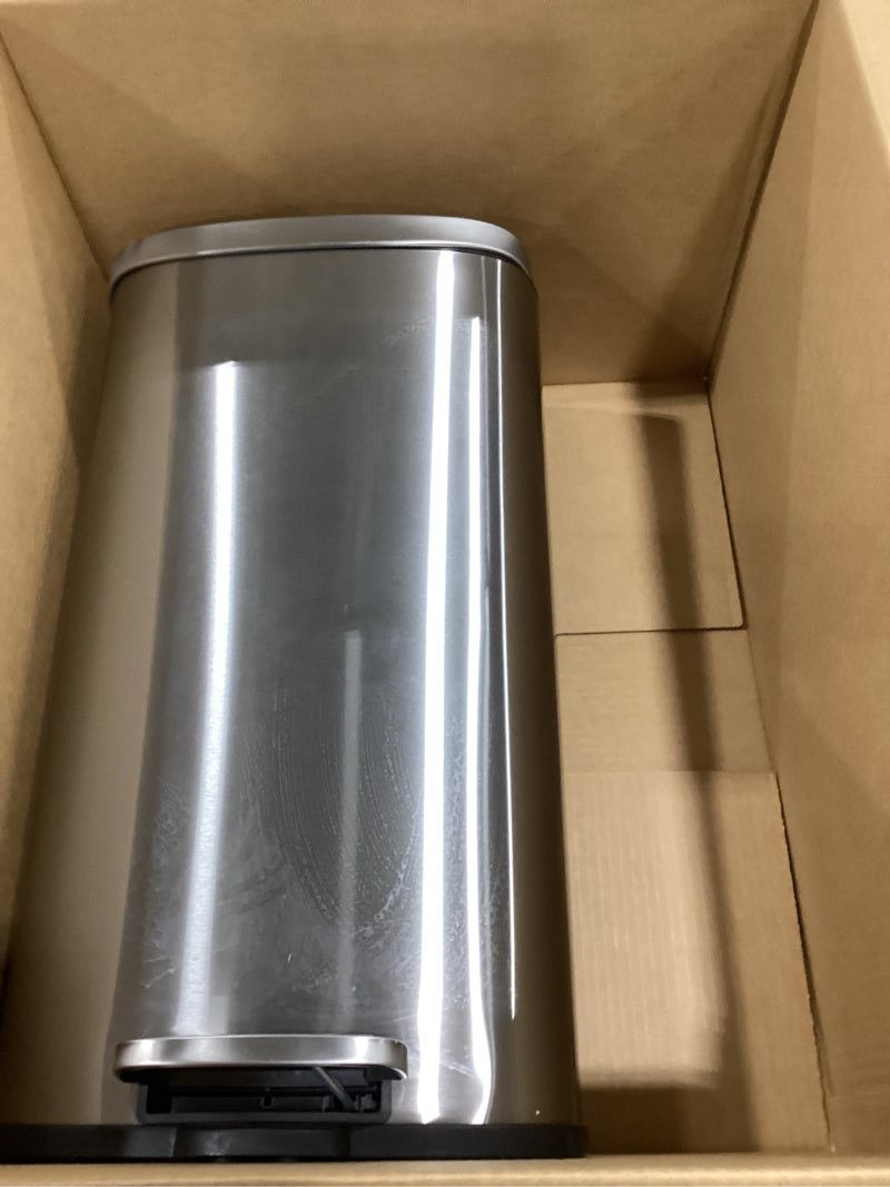 Condition photo showing Good Condition for garvee step-on stainless steel kitchen trash can - 13 gal / 50 l large capacity, rustproof metal garbage bin with soft close lid, removable inner bucket & rear handle stainless steel 13.2 gallons