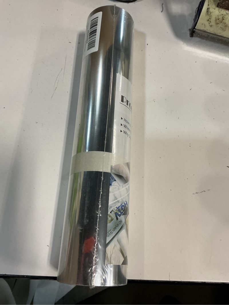 Condition photo showing New/Like New for Stickyart 12"x315" Flexible Mirror Wall Stickers Flexible Mirror Sticker Non Glass Silver Vinyl Roll Self Adhesive Mirrors Wallpaper Peel and Stick on Wall Mirrors Reflective Stickers Reflective Paper 12"x315" Silver