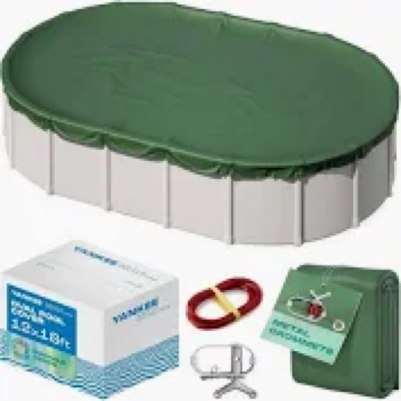 yankee emerald series pool covers for above ground pools | oval 15x30 ft swimming pool cover w/steel