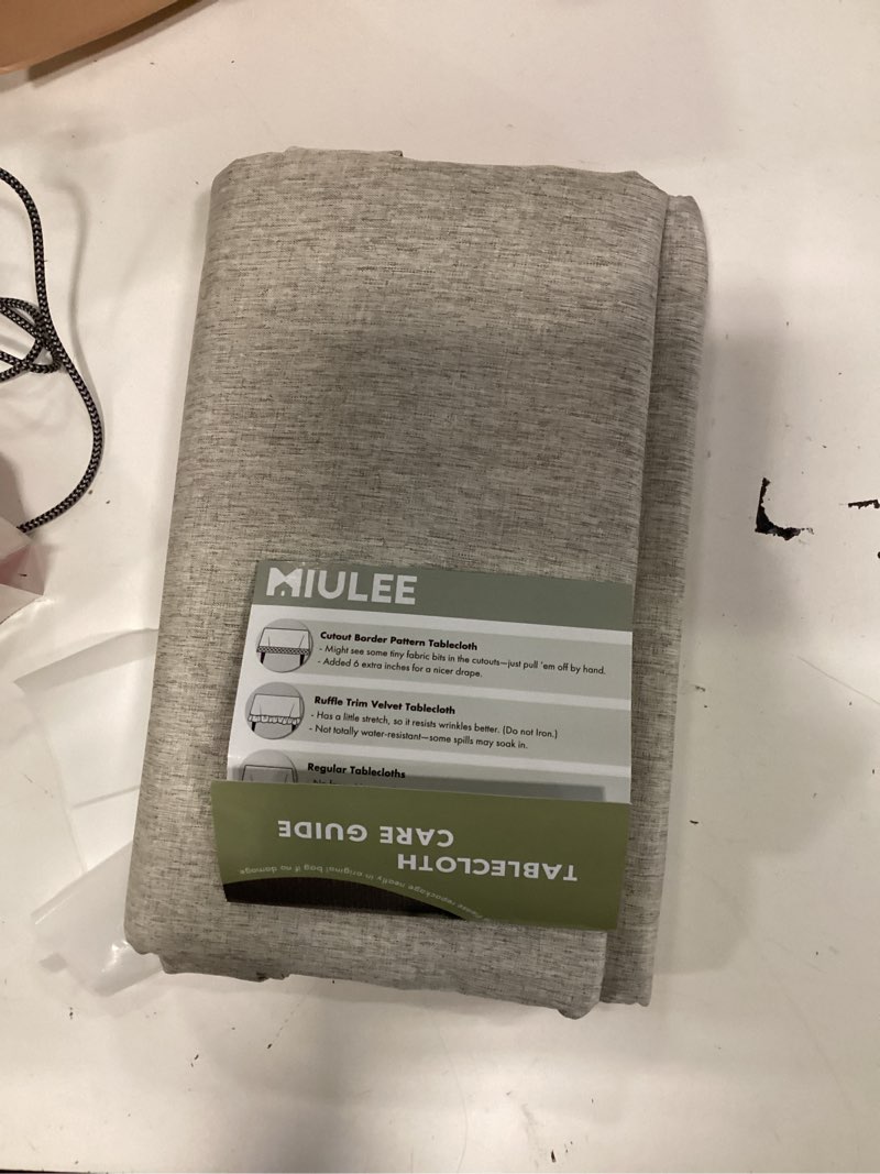 Condition photo showing Good Condition for miulee linen rectangle linen polyester tablecloth with decorative cutouts spring waterproof stain resistant & shrink-proof table cloth 60x120 inch farmhouse style for dining wedding and outdoor linen 120" x 60" (rectangular)