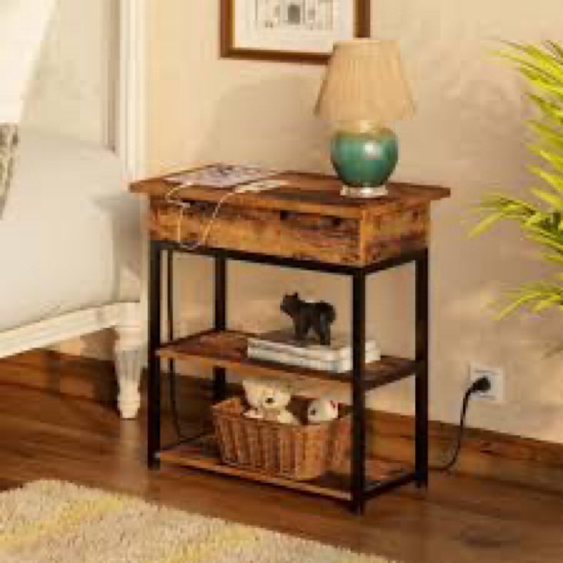 INCOMPLETE Daniel Wheel End Table Set with Storage