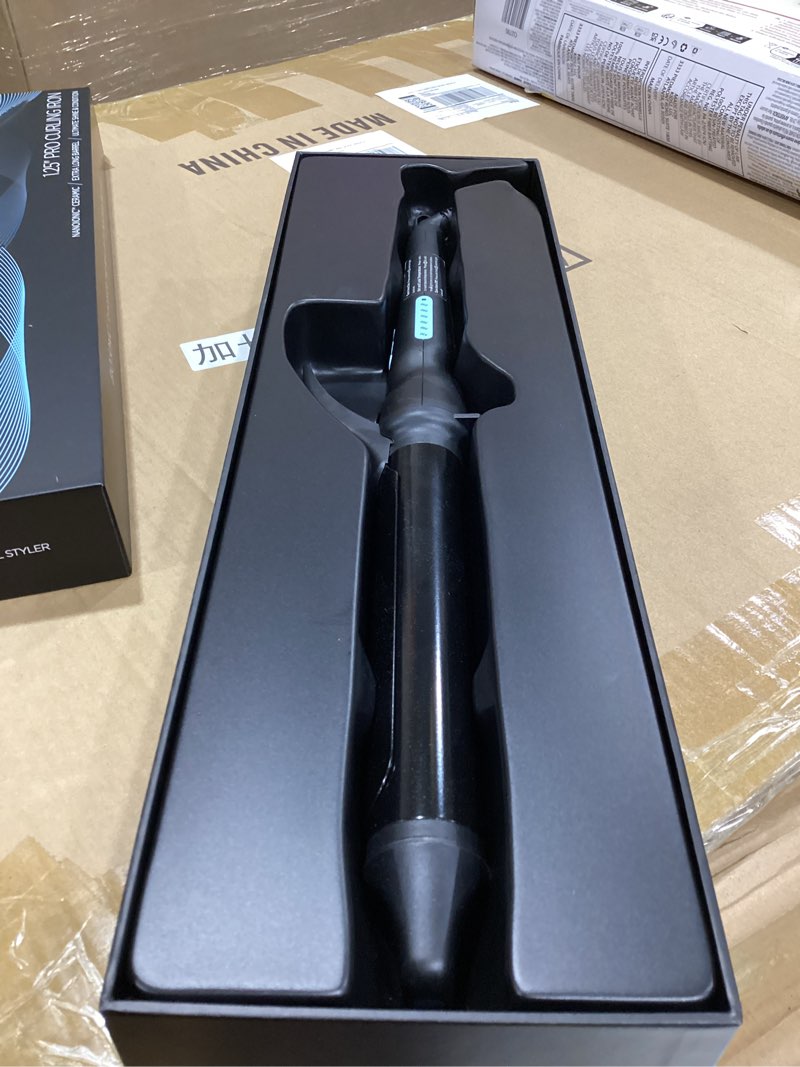 Condition photo showing Good Condition for bio ionic long barrel curling iron with moisture heat technology & nanoionic mx versatile curling wand - multiple barrel sizes for tight, classic, loose & soft curls 1.25 inch (loose curls) black