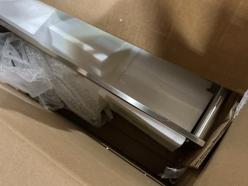 Condition photo showing Good Condition for VINLUZ 3 Light Linear Chandeliers Brushed Nickel with Clear Glass Shade Modern Kitchen Island Pendant Dining Room Light Fixture Hanging Farmhouse Ceiling Light for Living Room Bar